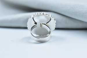 Adjustable Oval Cut Natural Stone Mojave <b>Turquoise</b> Sterling Silver Bezel Setting Cluster Trendy Gemstone <b>Rings</b> for Wedding Party - Product Image 2