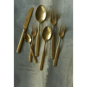 Ensemble de couverts unique en acier inoxydable argent poli avec poignée au design unique Ensemble de couverts de luxe au look moderne - Product Image 2