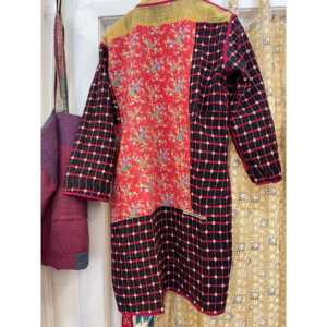 Chaqueta Kantha Floral Roja Vintage para Mujer, Estilo Universitario Reversible con Logotipo Personalizado, Blazer Corto Talla XL, para Primavera y Otoño - Product Image 5