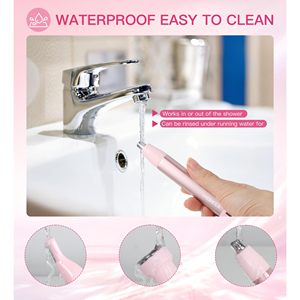 Tondeuse à poils de nez rechargeable 3-en-1 étanche pour femmes, portable, avec base de rangement pratique pour les voyages, alimentation USB, en plastique - Product Image 6