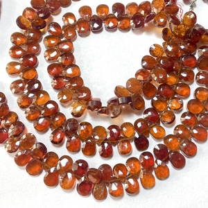 ลูกปัด briolette รูปลูกแพร์เหลี่ยมเพชรพลอยโกเมนธรรมชาติลูกปัดอัญมณีสีแดงสำหรับทำเครื่องประดับ - Product Image 4