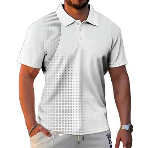 Chemises amples à motifs géométriques simples pour hommes, mode estivale, usage quotidien, impression numérique, 100% polyester, séchage rapide - Product Image 2