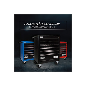 Movable Wheeled Tool Cart with 6 <b>Lockable</b> Drawers 248-Piece Set Black Interior Industrial Workshop - Product Image 5