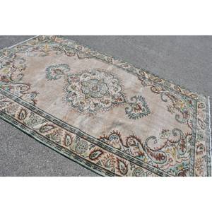 Alfombra clásica de lana verde Beige de 5,9x9,6 pies, patrón de retales de tejido plano turco Vintage para decoración para sala de estar, uso de pasillo, látex - Product Image 2