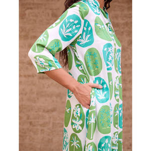 Amora Long Kurta-Elegant Chiffon Maxi <b>Dress</b> for Women Floral & Solid Patterns High Quality <b>Viscose</b> Casual to Formal Day Wear - Product Image 5