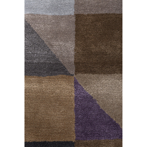 Tapis géométriques faits main en laine et viscose Acar gris et noir rectangulaires Taq-7200(Md) pour la maison, le salon ou le couloir - Product Image 3