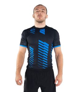 Rashguards BJJ pour hommes, chemises de compression personnalisées, manches courtes sublimées, respirantes, 100% polyester, rashguard MMA - Product Image 1