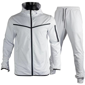 Survêtement personnalisé de haute qualité pour hommes, tenue décontractée, survêtement pour hommes, 2 pièces, jogging de gymnastique à fermeture éclair complète - Product Image 1