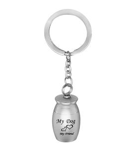 Perro mi familia mi amigo urnas para cenizas de acero inoxidable recuerdo conmemorativo llavero de cremación joyería perro tamaño personalizado - Product Image 1