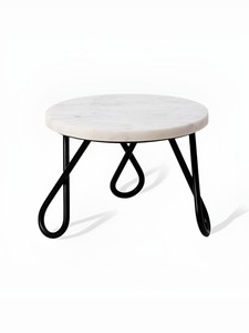 Best Price <b>Marble</b> Top with Black Metal Legs <b>Cake</b> <b>Stand</b> with Customization From India For Wedding and Events - Product Image 4