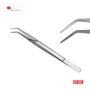Pince à épiler dentaire professionnelle en acier inoxydable soins bucco-dentaires pince à pansement poignée lisse pointe dentelée manuel dentaire chirurgical - Product Image 3
