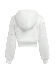 Sweat-shirts à capuche pour femmes grandes tailles, style streetwear d'hiver, anti-rides, respirants, en tissu tricoté, avec logo couleur personnalisé - Product Image 4