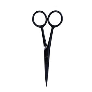 Ciseaux à moustache enduits de papier noir lames pointues pointe 4 pouces ciseaux de coupe de barbe pour la beauté - Product Image 1