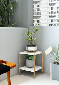 2-Tier Wooden <b>Corner</b> Shelf Decorative Side Table, Plant Stand & <b>Storage</b> <b>Unit</b> - Product Image 5