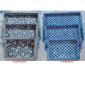 Plateau de service tendance, élégant, fait main, décoratif, écologique, en incrustation d'os, avec poignées dorées, forme personnalisée, OEM ODM, durable, compatible lave-vaisselle - Product Image 3