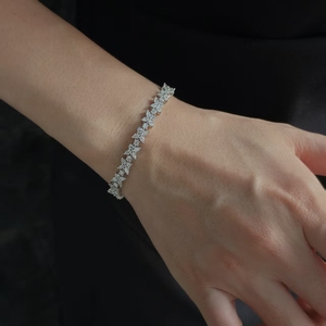 Pulsera de Diamantes Cultivados <span class=keywords><strong>en</strong></span> Laboratorio con Certificación CMA, Diseño de Pera, Platino de Alta Calidad, Personalizable, para Mujer - Product Image 2