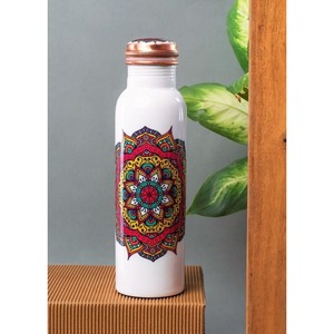 Botella de agua de cobre ligera y duradera perfecta para estudiantes que van a la Oficina que buscan aumentar la inmunidad y almacenar agua saludable - Product Image 1