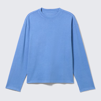 T-shirt Homme Oversize à Épaules Tombantes, Manches Longues, 100% Coton, Personnalisable avec Logo, Vente en Gros, Style Streetwear