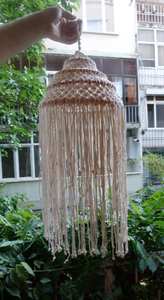 Handmade <b>Boho</b> Macrame Chandelier Vintage Pendant Lamp Antique Hanging <b>Lampshade</b> Home Decor - Product Image 2