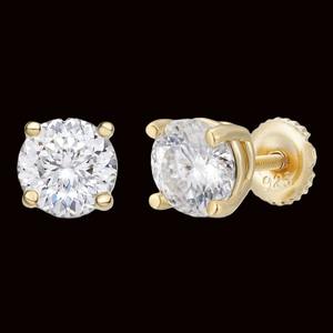 Pendientes de Diamante Moissanite con Corte Portugués, Superventas, con Tachuelas de Plata 925 Chapadas en Oro, Joyería Minimalista de Lujo, Regalo para Ella - Product Image 2