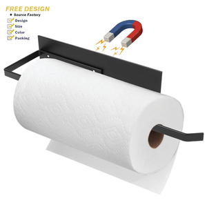 Paper Roll Storage and Shelf Magnetic Metal Kitchen Bathroom <strong>PaperTowel</strong> Holder for Fridge Wall Mount - Product Image 1
