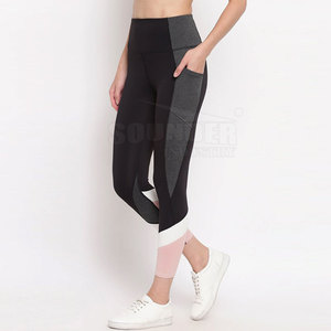 In Stock High Quality Women's Mid-Waist <b>Legging</b> with Unique Solid <b>Pattern</b> Design Made From Best Quality Material - Product Image 3