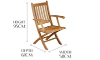 Chaise de jardin pliante en teck Matériau en bois de teck massif pour la maison et l'hôtel Chaise de salle à manger Style moderne