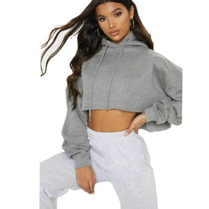 Jersey de 2 piezas con forro transpirable para mujer con logotipo personalizado, Top corto con capucha para otoño, primavera, diseño impreso en la parte delantera, logotipo de temporada de invierno - Product Image 5