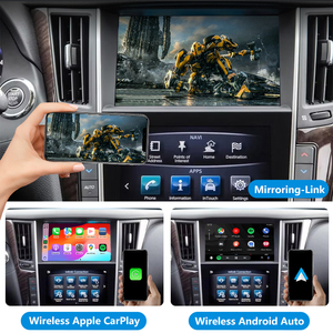 ชุดอัพเกรดหน้าจอรถยนต์ Q50 รุ่นดั้งเดิม พร้อมโมดูลถอดรหัสเชื่อมต่อไร้สาย <span class=keywords><strong>Apple</strong></span> CarPlay และ <span class=keywords><strong>Android</strong></span> <span class=keywords><strong>Auto</strong></span> สำหรับ Infiniti Q50 - Product Image 5