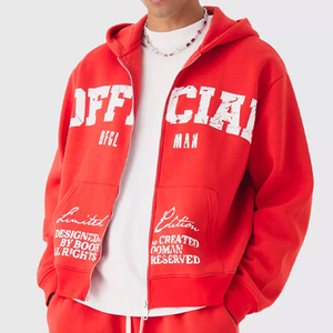 Survêtement surdimensionné de qualité supérieure impression personnalisée Streetwear avec nouveau pantalon évasé à la mode sweat à capuche zippé et ensemble de joggers - Product Image 3