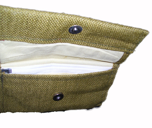 Tarjeta de yute ligera ecológica, 2 pliegues, monedero de poliéster para mujer, billetera Bohemia geométrica, cierre de cremallera corta, hilo indio - Product Image 2