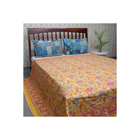Parure de lit Dohar Queen Size très populaire, 100 % coton, imprimée à la main, Trésors traditionnels du Rajasthan