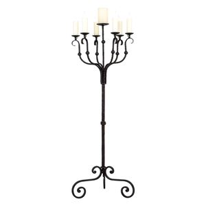 Candélabre en fer noir avec des détails en spirale et un style à trois bras pour une décoration intérieure élégante - Product Image 6