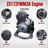 ZS172FMM3A 250cc Motor de 4 Tiempos con CDI Eléctrico, Nuevo Conjunto de Motor para Motocicleta Todoterreno CB250F/CB300F, Venta al Por Mayor OEM