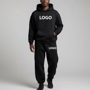 ชุดเซ็ตฮู้ดดี้ผู้ชายแบบมีฮู้ด สไตล์ลำลอง สำหรับฤดูหนาว  รับผลิตตามแบบ  ขั้นต่ำในการสั่งซื้อน้อย  เสื้อฮู้ดดี้โอเวอร์ไซส์ กางเกงจ็อกเกอร์  ชุดวอร์ม 2 ชิ้น - Product Image 1