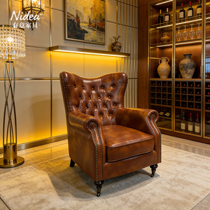 <span class=keywords><strong>Fauteuil</strong></span> <span class=keywords><strong>Chesterfield</strong></span> de luxe à dossier haut, en <span class=keywords><strong>cuir</strong></span> véritable capitonné, avec roulettes, pour bureau de direction et bar - Product Image 4