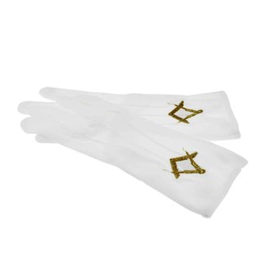 Guantes de algodón 100% blancos de bajo precio con guantes de diseño masónico verde Scottish Rite a la venta - Product Image 6