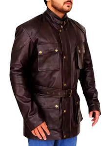 2024 nouveau manteau Long en cuir à la mode pour hommes manteau en cuir de vachette respirant de haute qualité pour hommes - Product Image 2