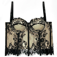 Vintage gothique femmes dentelle Corset mince tenue de soirée Costumes Sexy dentelle collé Bustier et cultures pour filles dames