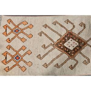 พรมขน2.4x10.5ft สีเบจสีน้ำตาลแบบดั้งเดิมงานเย็บปะแบบตุรกีพรมสี่เหลี่ยมสำหรับห้องนั่งเล่นพรมยางรองข้างเตียง - Product Image 3