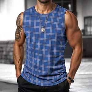 Retro Men's <b>Vest</b> <b>Top</b> 3D Print Solid O-Neck <b>Loose</b> Sporty Breathable 100% Polyester Summer Fashion Casual Tank <b>Tops</b> - Product Image 2