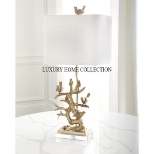 Lámparas de mesa de metal hechas a mano de alta calidad con detalles en hojas de plata y elegante base escultórica para interiores sofisticados - Product Image 6