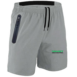 Pantalones cortos deportivos para hombre de algodón 100% al por mayor logotipo impreso personalizado cintura elástica de gran tamaño bolsillos con cremallera ajuste cómodo sólido - Product Image 4