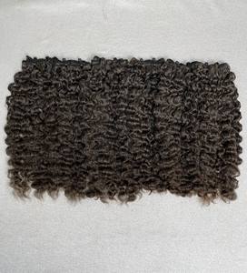 100% extensions de cheveux de trame bouclées grises vierges naturelles birmanes cheveux crus avec des paquets de cheveux de trame de tissage de cheveux de style de boucles crépues - Product Image 1