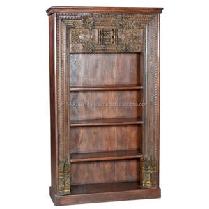 Armoire de porte en bois massif et verre en bois de mangue industriel fabriquée en JODHPUR, ancienne armoire en bois recyclé, meilleure vente - Product Image 3