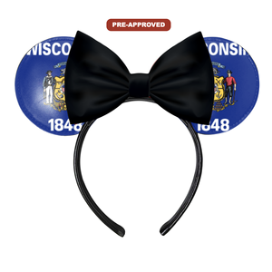 Wisconsin State Flag Custom Factory Order Headband Made-to-Order Concept <b>Mouse</b> Ears <b>Mouse</b> Ears Headband - Product Image 1