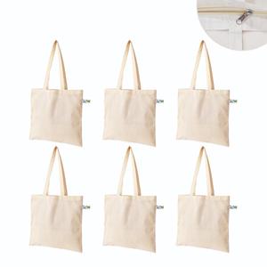100% sacs fourre-tout en toile de coton entièrement personnalisables broderie décoration fermeture à glissière impression pour toutes les saisons-pour l'été automne - Product Image 5