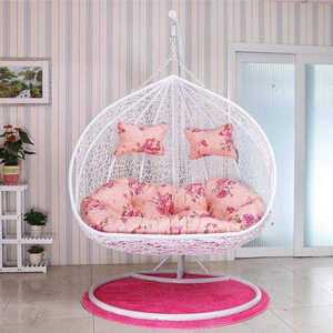 Prix d'usine balançoires de patio extérieures modernes balançoires en osier à deux places mobilier d'intérieur de jardin chaises de balançoire à œufs à panier suspendues - Product Image 2