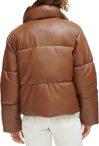 Blouson matelassé court pour femme, fermeture éclair intégrale, imperméable, manches longues, capuche fantaisie, bouton décoratif, pull-over, hiver 2026 - Product Image 4
