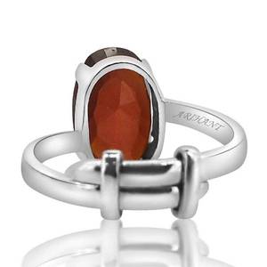 Gomed Hessonite Garnet 3.25-12.25 Ratti Natural Certified Astrological Gemstone 925 Silver Prong Setting <b>Adjustable</b> <b>Ring</b> - Product Image 3